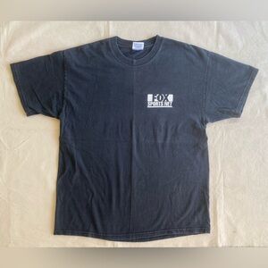 Hanes Beefy Vintage Fox Sports Net Promo Black White Graphic Tee Adult Large